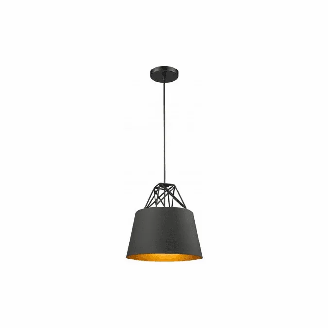 Bethel International YS7703-1PS-BK Contemporary Black & Gold Pendant Lighting