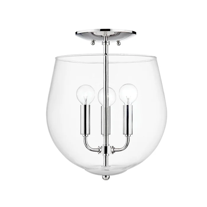 Bobbi Three Light Semi Flush Mount in Polished Nickel (428|H557603-PN)