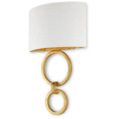 Bolebrook Collection One Light Wall Sconce in Gesso White/Contemporary Gold Leaf (142|5900-0048)