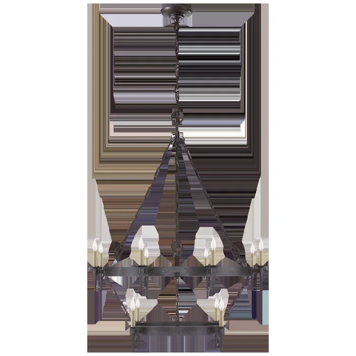 Branson Medium Two-Tiered Ring Torch Chandelier