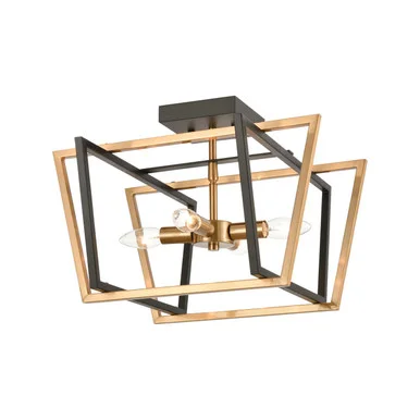 Bridgette Four Light Semi Flush Mount in Matte Black (45|18354/4)