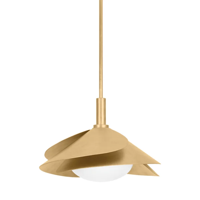 Brookhaven 1-Light Pendant in Vintage Gold Leaf 15.25L x 15.25W x 12H