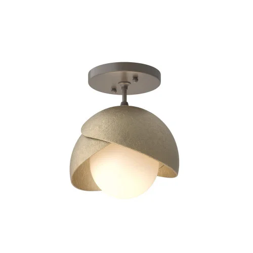 Brooklyn 1-Light Double Shade Semi-Flush (65|121377-SKT-07-84-GG0711)