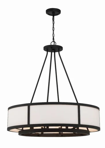 Bryant Eight Light Chandelier in Black Forged (60|BRY-8008-BF)