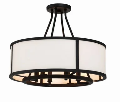 Bryant Four Light Semi Flush Mount in Black Forged (60|BRY-8004-BF_CEILING)