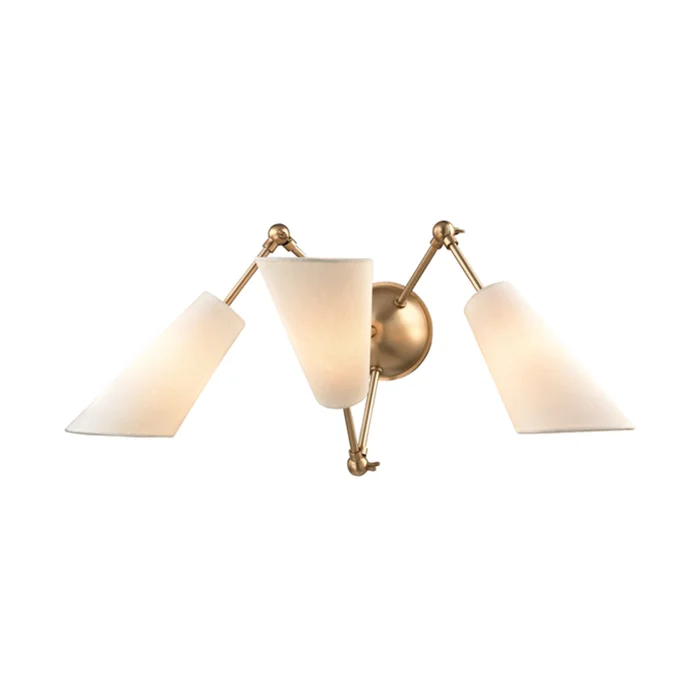 Buckingham 3-Light Wall Sconce in Aged Brass 27L x 27W x 11.5H