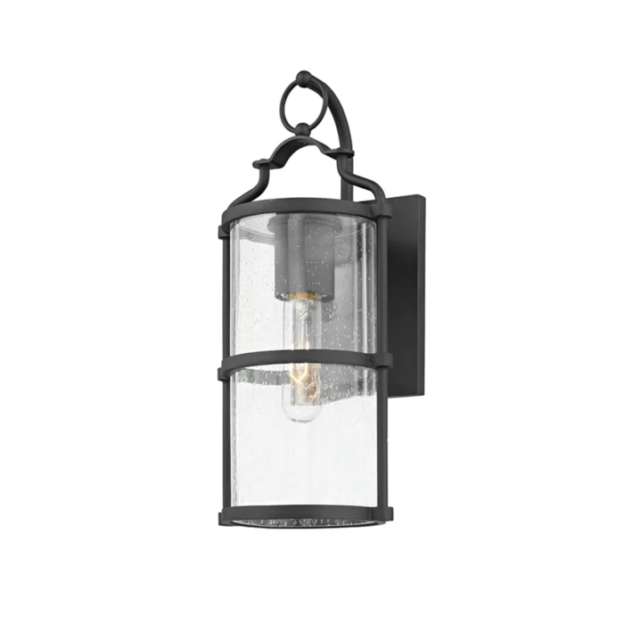 Burbank Wall Sconce 1-Light Outdoor LED in Textured Black 6.25L x 6.25W x 14H