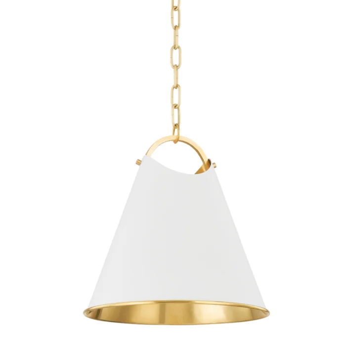 Burnbay 1-Light Pendant in Aged Brass 13.75L x 13.75W x 14.5H