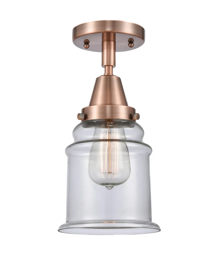 Caden One Light Flush Mount in Antique Copper (405|447-1C-AC-G182)