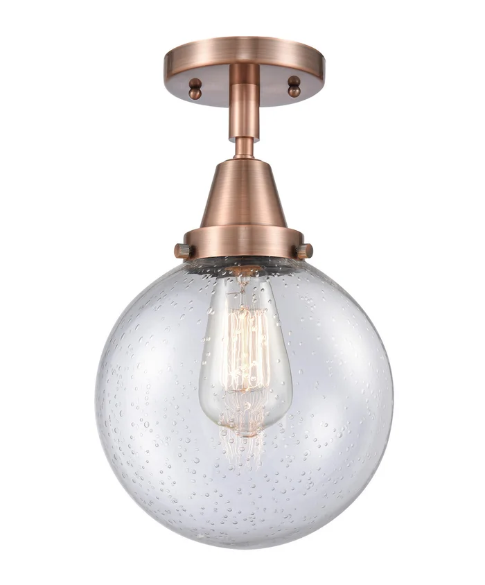 Caden One Light Flush Mount in Antique Copper (405|447-1C-AC-G204-8)