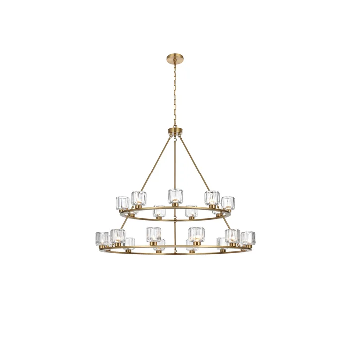 cadence 48 inch two-tier chandelier in satin gold