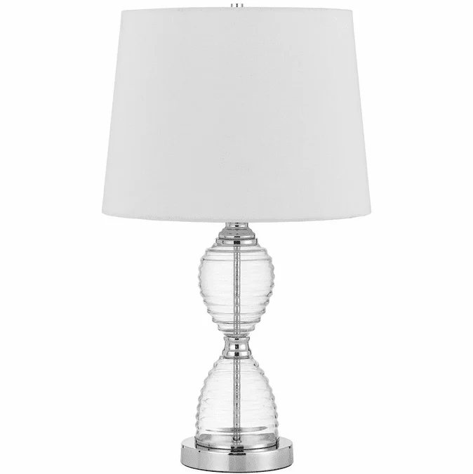 Cal BO-3027TB Eden Contemporary Chrome and Glass Table Light