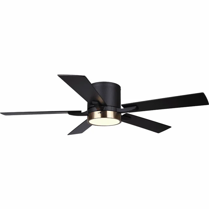Canarm CF52QUI5BKG Quinn Contemporary Matte Black / Gold LED 52″ Ceiling Fan