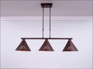 Canyon-Mountain-Pine Cutout Two Light Island Pendant in Rustic Brown (172|A45245-27)