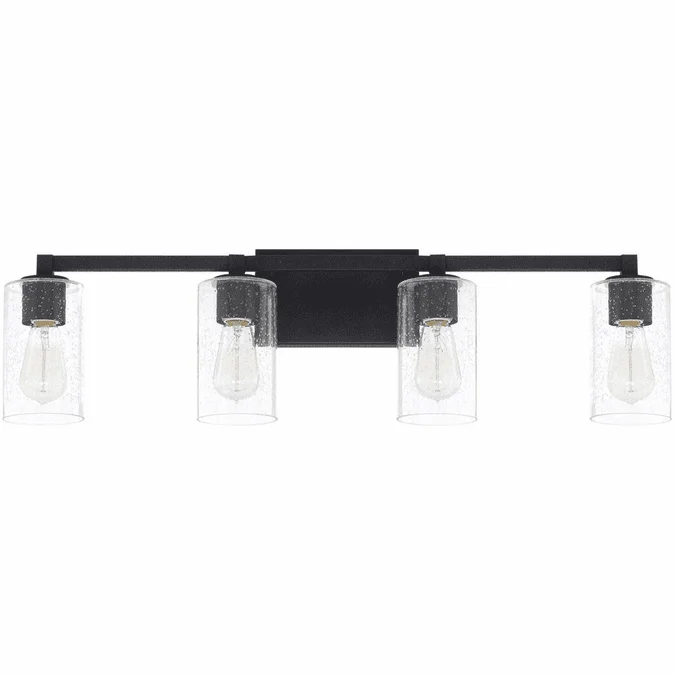 Capital Lighting 119841BI-435 Ravenwood Contemporary Black Iron 4-Light Bathroom Sconce Lighting
