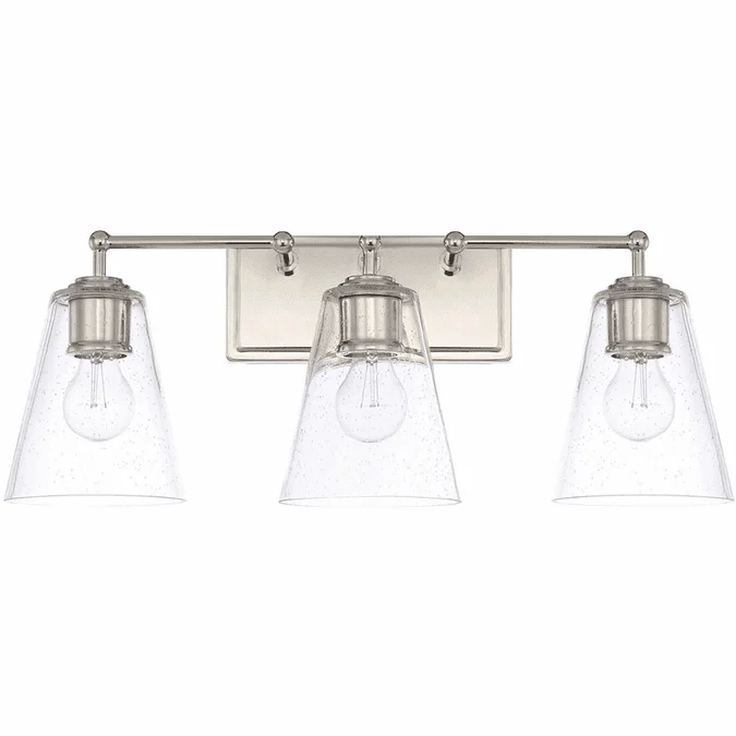 Capital Lighting 121731PN-463 Modern Polished Nickel 3-Light Bath Light Fixture