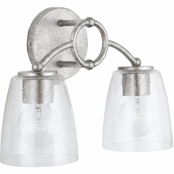 Capital Lighting 137921AS-488 Oran Antique Silver 2-Light Vanity Lighting Fixture