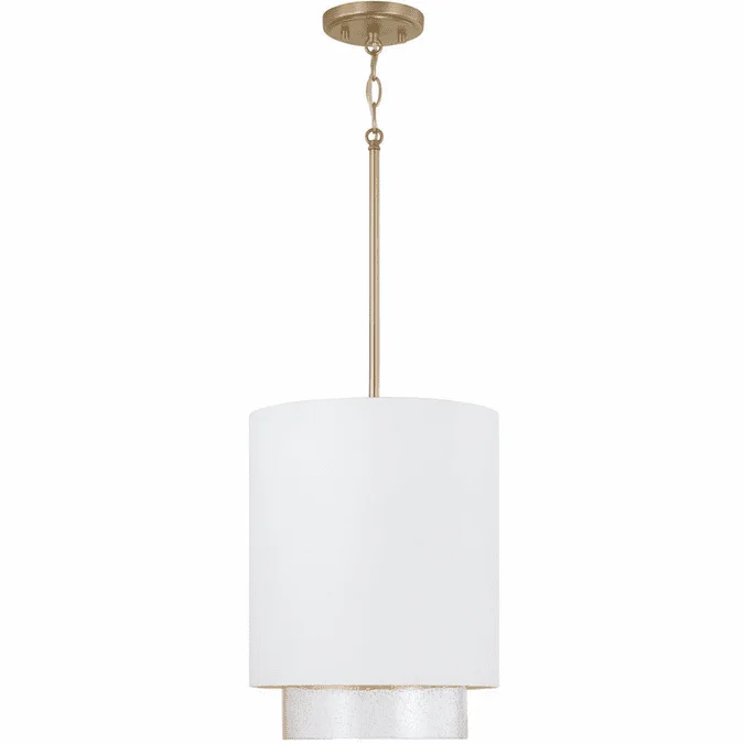 Capital Lighting 353011RE Weller Contemporary Matte Brass and White Mini Ceiling Light Pendant