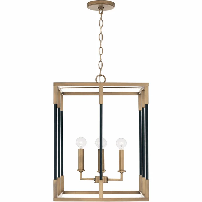 Capital Lighting 544742AB Bleeker Aged Brass and Black Outdoor 8″ Foyer Lighting