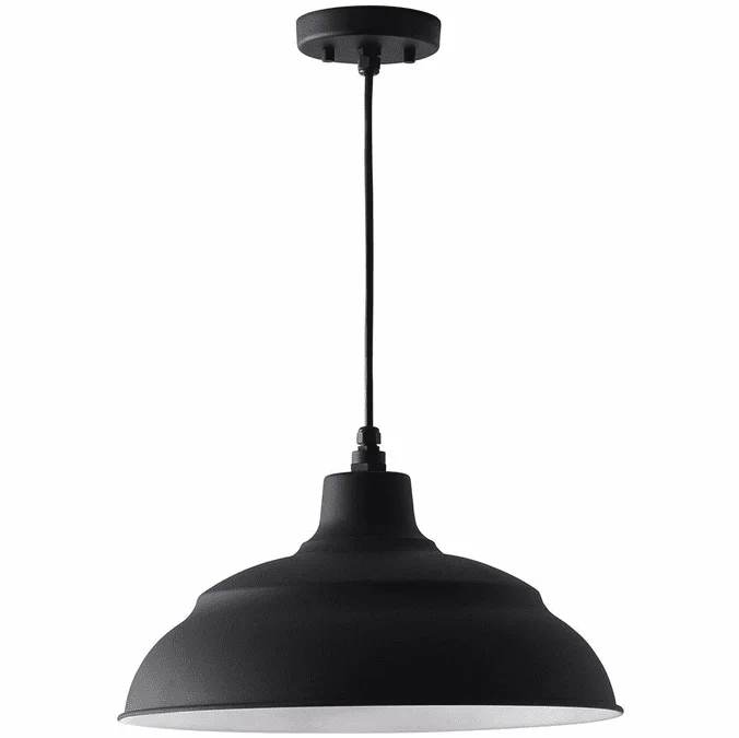 Capital Lighting 936312BK RLM Black 17″ Hanging Lamp