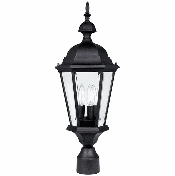 Capital Lighting 9725BK Carriage House Traditional Black Exterior Post Lamp