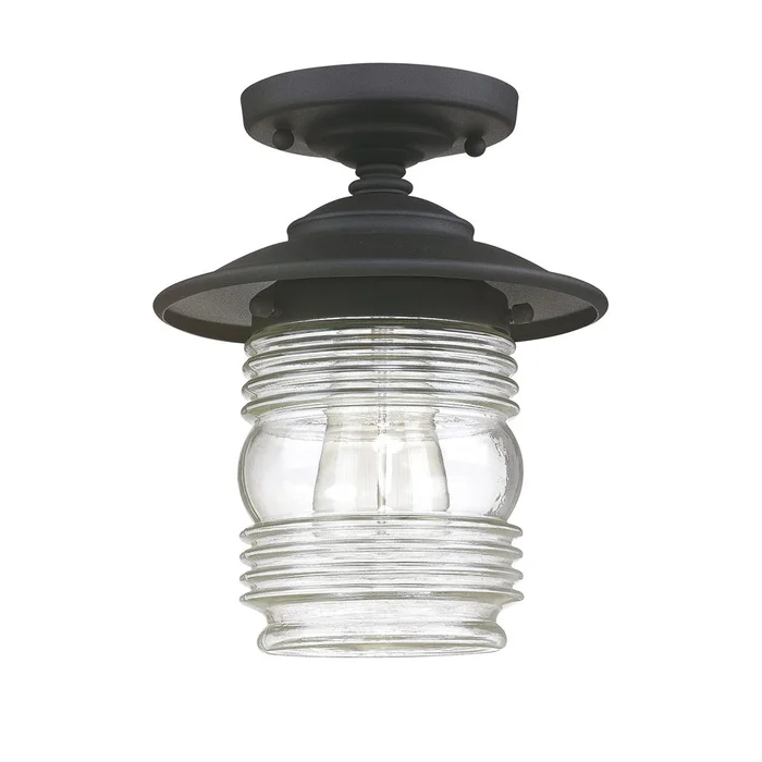 Capital Lighting Creekside 1-Light Outdoor Flush Mount – 9677BK