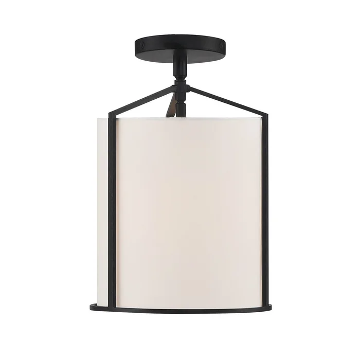 Carlyn One Light Semi Flush Mount in Black (60|CAR-9201-BK_CEILING)