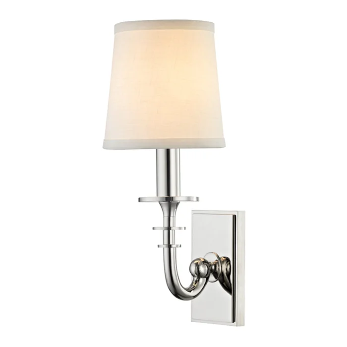 Carroll 1-Light Wall Sconce in Polished Nickel 5L x 5W x 13H
