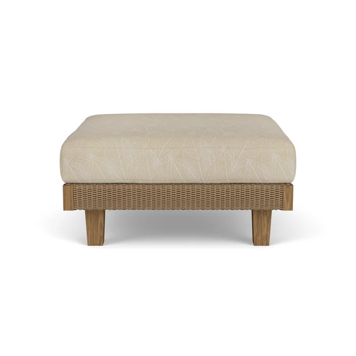 catalina ottoman in fawn finish with laurel ecru fabric grade c
