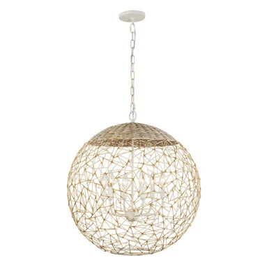 Cayman Six Light Pendant in Country White (137|362P06CW)