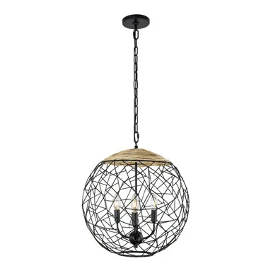 Cayman Three Light Pendant in Black (137|362P03BL)