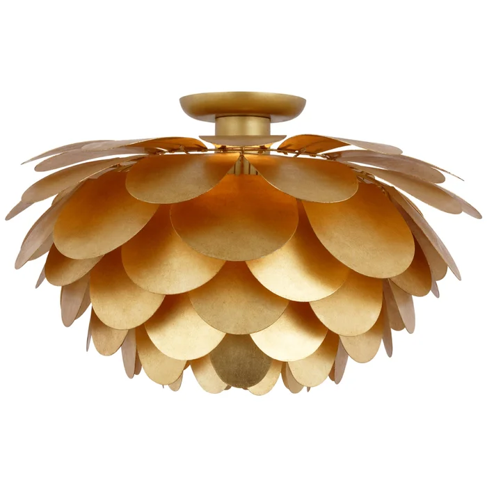 Chapman & Myers Cynara XL Flush Mount in Gild Ceiling Light W23″ x H13.5″