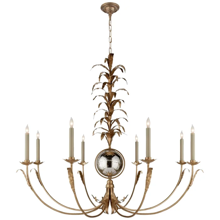Chapman & Myers Gramercy Large Chandelier in Gilded Iron Ceiling Light W41.5″ x H34″