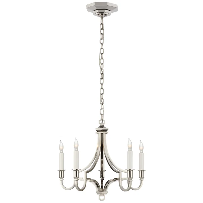 Chapman & Myers Mykonos Small Chandelier in Polished Nickel Ceiling Light W15.5″ x H14.25″