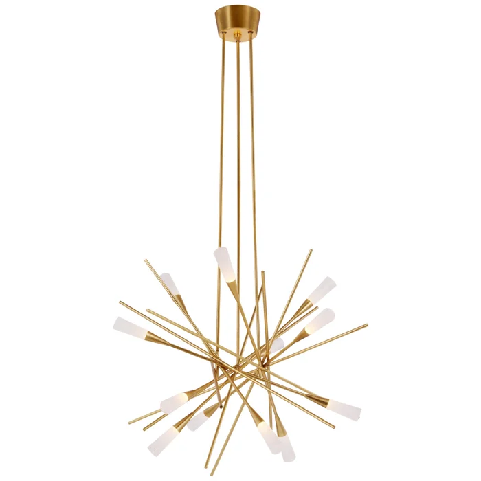 Chapman & Myers Stellar Medium Chandelier in Gild with Frosted Acrylic Ceiling Light W27.25″