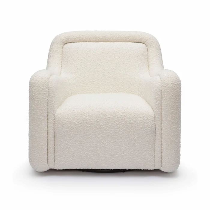 charli cream boucle swivel chair