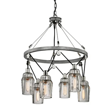 Citizen Six Light Chandelier in Graphite And Polished Nickel (67|F5996)