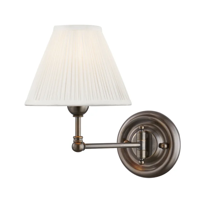 Classic No.1 1-Light Wall Sconce in Distressed Bronze by Mark D. Sikes 7.5L x 7.5W x 10.5H