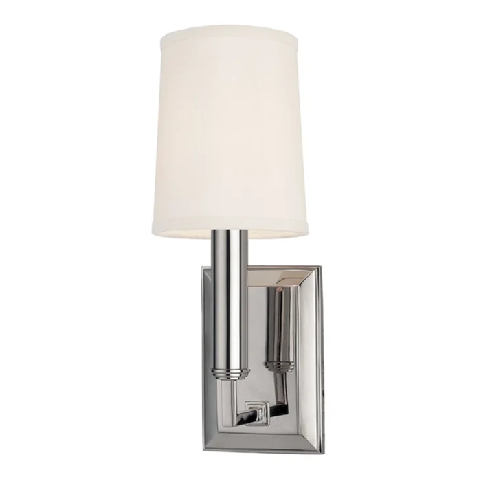 Clinton 1-Light Wall Sconce in Polished Nickel 4L x 4W x 11.5H
