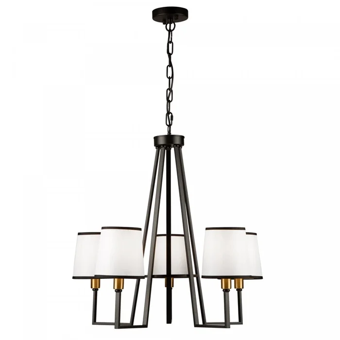 Coco 5-Light Black and Gold Chandelier | Lustre Coco noir et dor 5ampoules | D06HB8VH