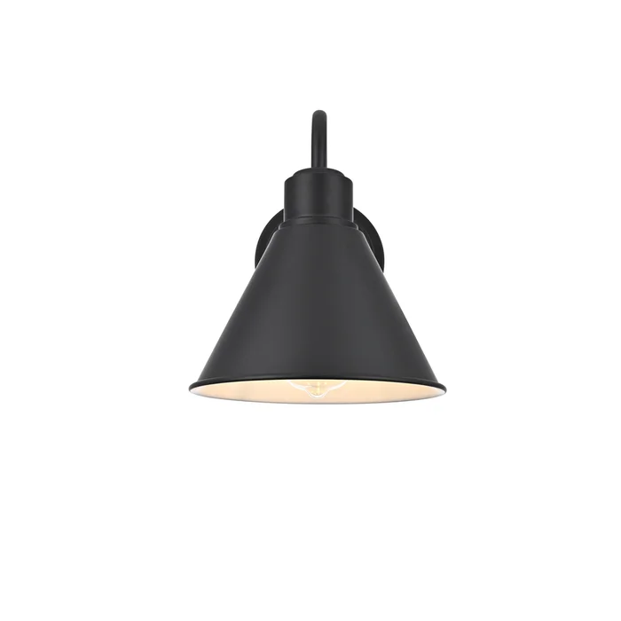colton 8 inch outdoor wall sconce in black