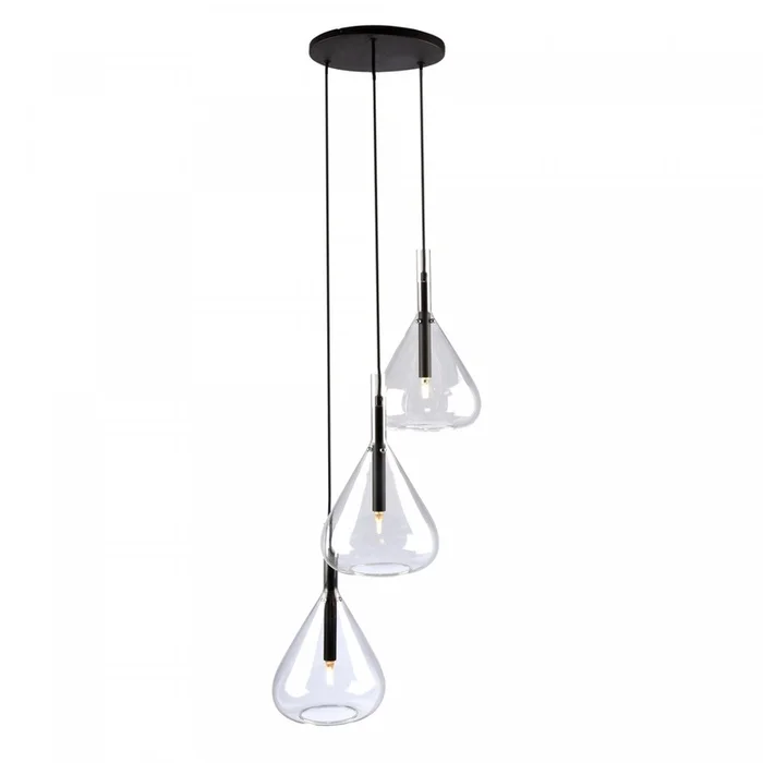 Conic 3-Light Black Pendant | Luminaire suspendu Conic noir 3ampoules | D06H45IQ