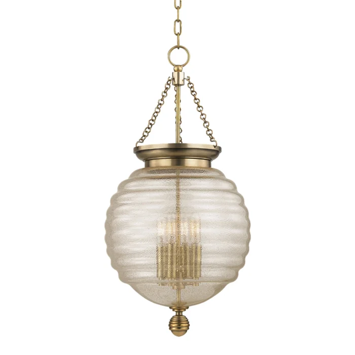 Coolidge 4-Light Pendant in Aged Brass 14L x 14W x 27H