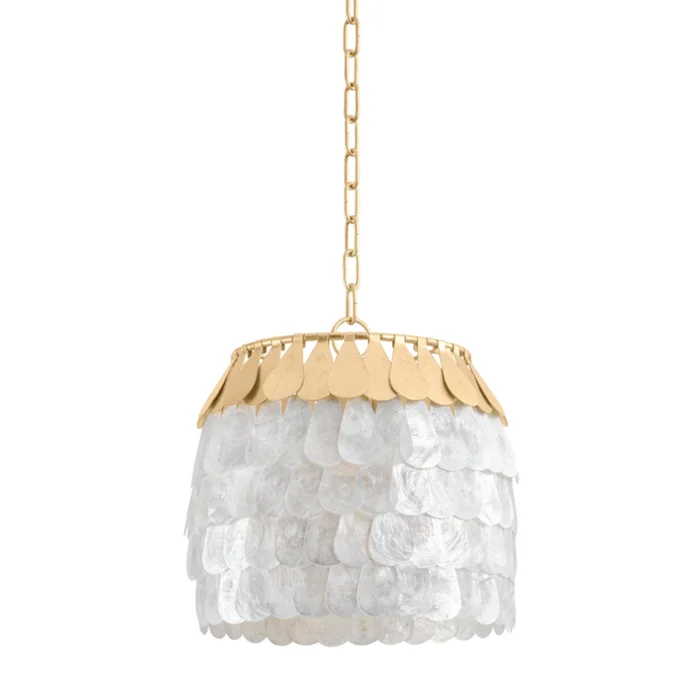 Coralie 1-Light Pendant in Vintage Gold Leaf 14.25L x 14.25W x 13.5H