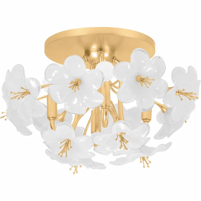 Corbett 367-04-GL Hygea Modern Gold Leaf Flush Mount Ceiling Light Fixture