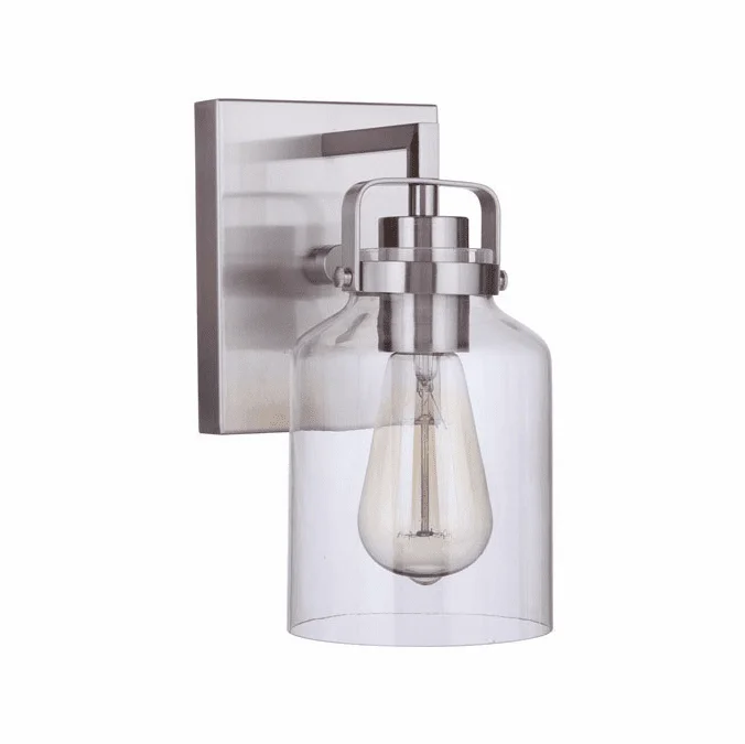 Craftmade 53601-BNK Foxwood Brushed Polished Nickel Wall Light Fixture