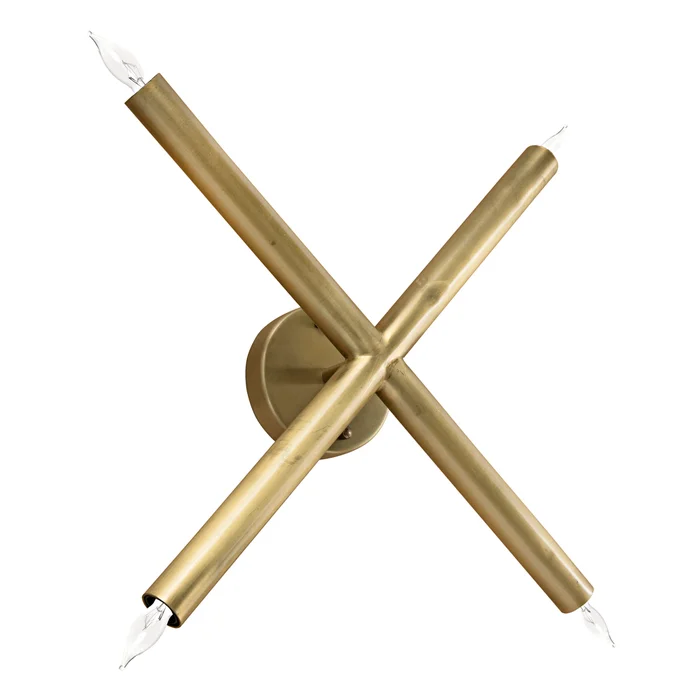 cross sconce, metal with brass finish