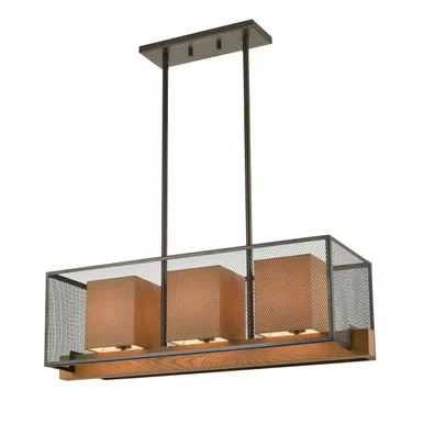 Crossbeam Three Light Island Pendant in Oil Rubbed Bronze (45|33346/3)
