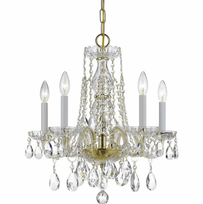 Crystorama 1061-PB-CL-S Traditional Crystal Polished Brass Mini Ceiling Chandelier
