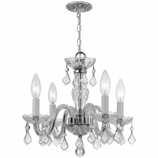 Crystorama 1064-CH-CL-SAQ Traditional Crystal Polished Chrome Mini Chandelier Lighting